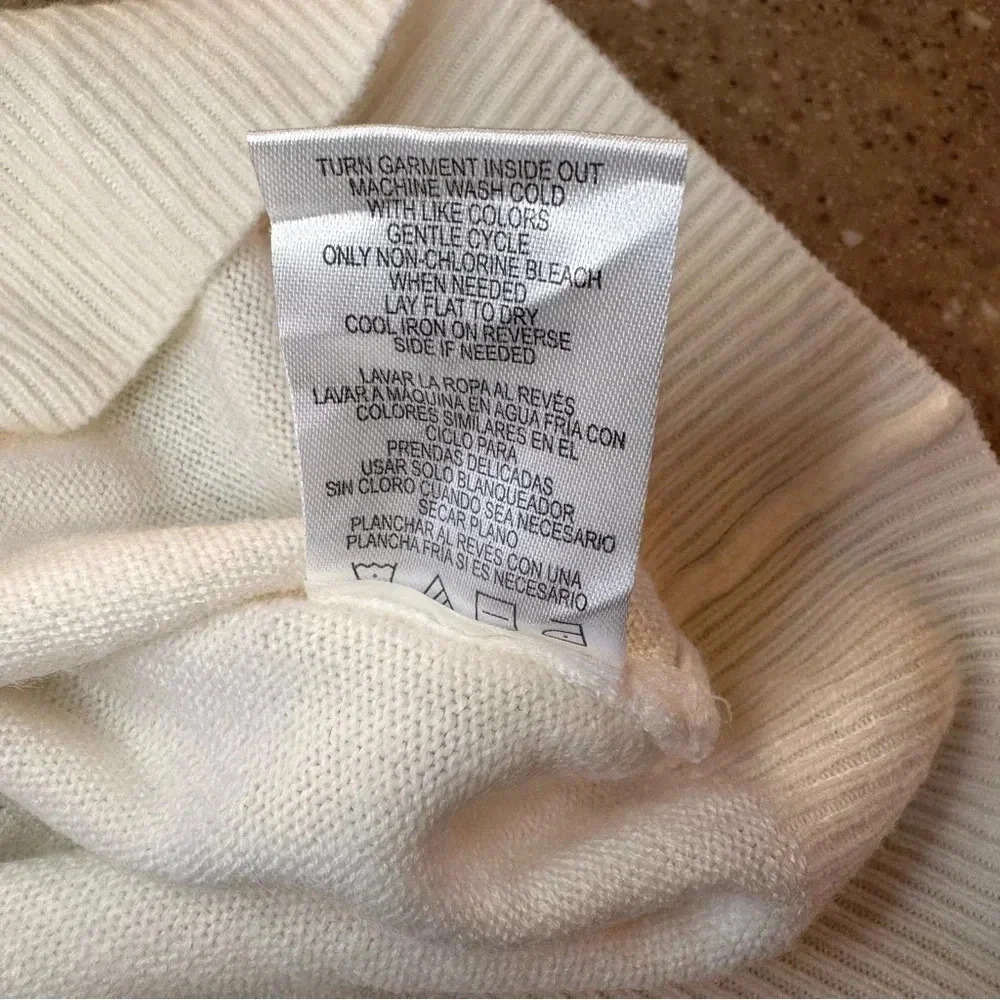 Napa Valley Mock Neck White Sweater size XL, Soft, Warm - Picture 8 of 9